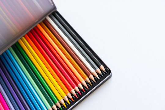 Bright and vibrant colored pencils for kids’ drawings, school projects, and educational creativity, solated on white - Powered by Adobe