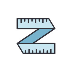 Isolated Zigzag Shaped Measuring Tape For Tailoring And Sewing Projects