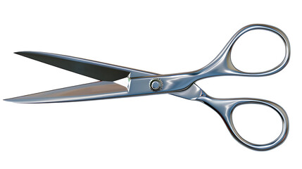 Fototapeta premium Silver Scissors, isolated on transparent background