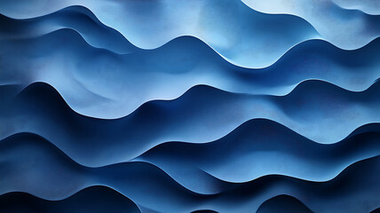 Serene abstract blue waves background gentle undulating forms minimalist textured surface captivating gradient effect smooth lines creating a calm and soothing visual dynamic patterns