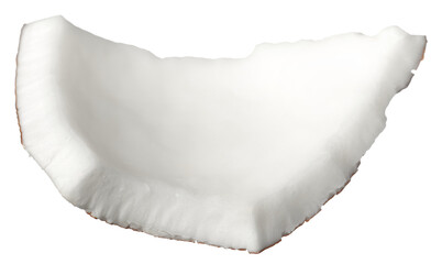 Fresh coconut meat isolated on white background.