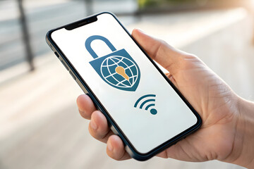 Hand holding a smartphone displaying a QR code, representing modern mobile communication and business technology