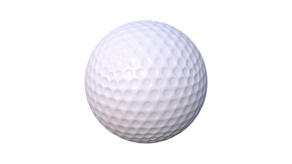 Transparent Background: A pristine white golf ball with a perfectly visible dimpled surface, ideal for sports themes, leisure, or as a clean graphic element.


