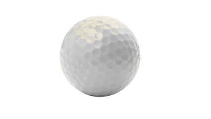 Transparent Background: A pristine white golf ball with visible dimple texture, perfect for illustrating sports, precision, leisure, or a clean graphic element.

