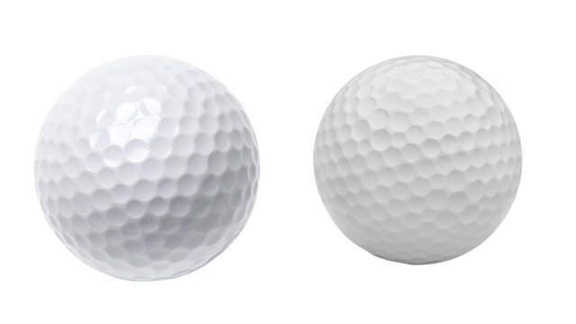 Transparent Background: Two White Golf Balls with Dimpled Texture, Perfect for Sports-Themed Graphics, Equipment Displays, or Game-Related Designs.


