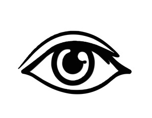 Itchy eyes,   simple line.  icon. Editable line icons. Vector illustration.