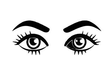 Itchy eyes,   simple line.  icon. Editable line icons. Vector illustration.