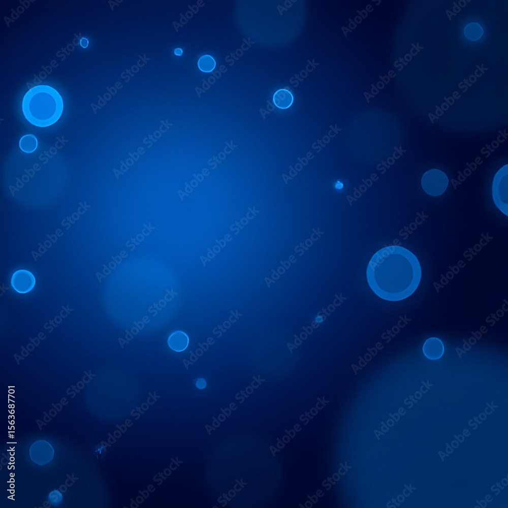 Aufkleber abstract blue background with glowing circles of varying sizes and blur effect creating a bokeh patt