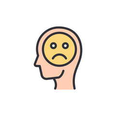 Human Head With Sad Expression Depicting Psychological Emotions
