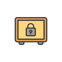 Illustration Of A Safe With A Padlock For Valuables Protection