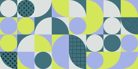  Abstract geometric pattern with circles and half circles