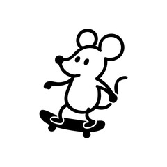 Cute mouse riding a skateboard (1)