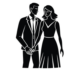 Happy Dad Walking with Daughter Father Daughter Silhouette Vector for Parenting Concepts.