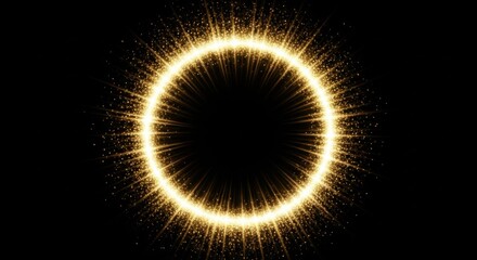 Golden Aura Ring of Light Particles Exploding Outwards