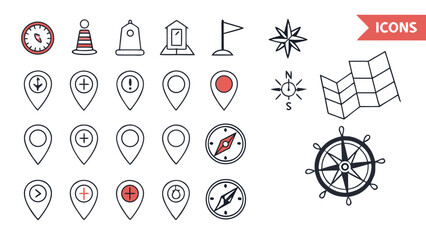set of vector icons for gps