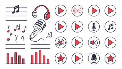 media vector illustration of a set of icons