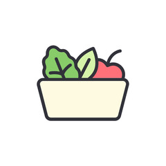 Iconic Bowl Of Colorful Salad Fresh Ingredients On Transparent Style