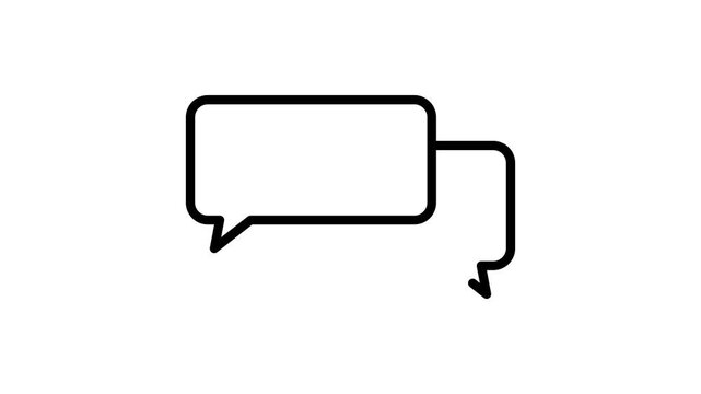 Chat and dialog icon animation in 4K. Communication symbol on green screen background