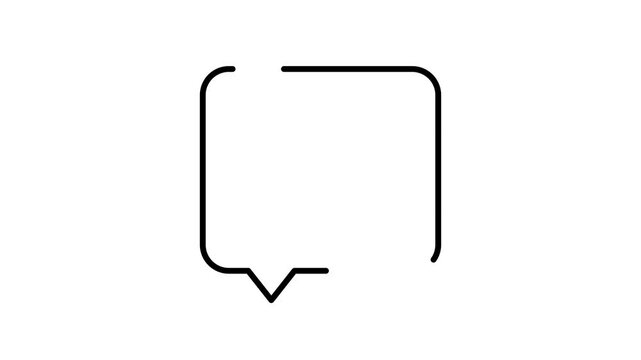 Quote speech bubble line icon animated in 4K resolution