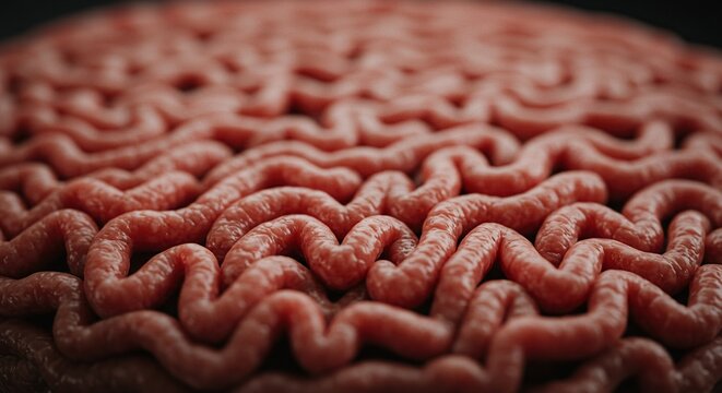 Fresh Raw Ground Meat Texture, Minced Beef Raw Meat Background - Powered by Adobe