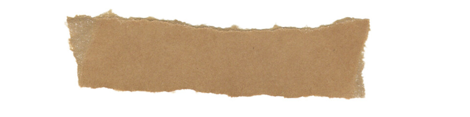 Transparent Background: Kraft Brown Paper Strip with Rough, Torn Edges, Ideal for Rustic Labels, Banners, and Vintage-Themed Craft or Design Projects.

