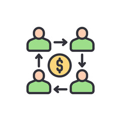 Financial Network Among People With Decentralized Currency Flow System
