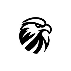 silhouette eagle head logo design Vector