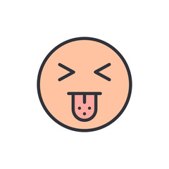 Cartoonish Face Showing Disgust With Tongue Out On Transparent Backdrop