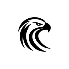 silhouette eagle head logo design Vector