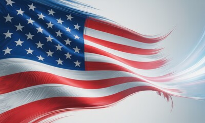 Fototapeta premium Waving American Flag Art