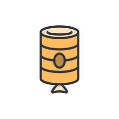 Stylized Asian Lantern With A Transparent Background And Minimal Design