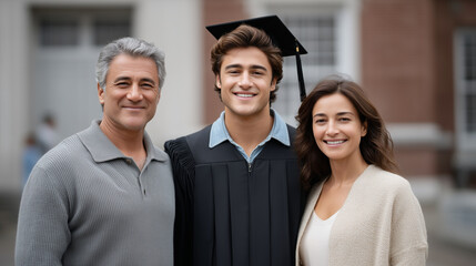 Proud Indian Graduate Celebrates with Family Outdoors