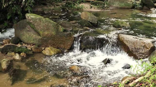Waterfall 357 in the deep forest of Sai Rom Yen National Park