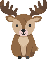 Funny Cartoon Reindeer and Farm Animal Character Illustration