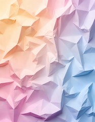 Naklejka premium A vibrant and abstract background featuring a crumpled paper texture with a beautiful gradient of pastel colors, including soft blues, pinks, oranges, and purples