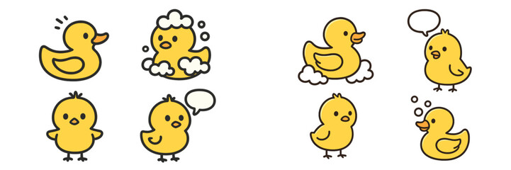 Fun and cheerful cartoon ducks enjoying playful activities in a vibrant animated style