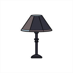Obraz premium Table Lamp Silhouette Icon Vector Black Clipart Design