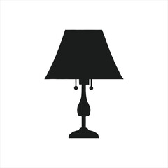 Table Lamp Silhouette Icon Vector Black Clipart Design

