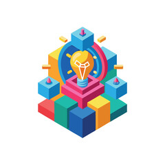 unique, minimal, 3d, idea icon, idea logo, vector files