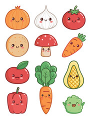 cute cartoon vegetables