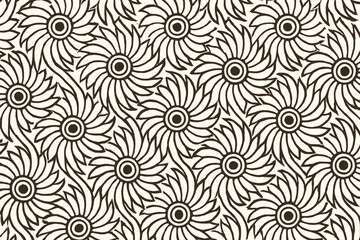 Seamless floral pattern with abstract hand-drawn flowers