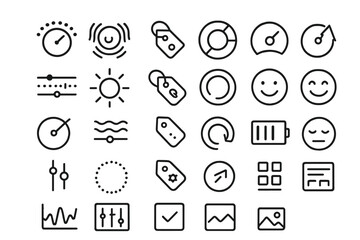Set of minimalistic vector icons for user interface and data visualization.