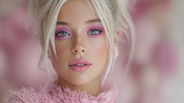 Enhance makeup colors on a model under soft daylight