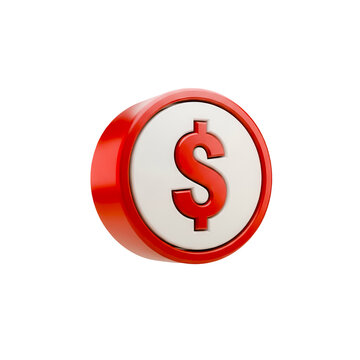 C&eacute;dulas Dinheiro Real Dolar Euro Cifr&atilde;o Icon Vermelho e Branco Brilhante Elemento 3D Render PNG Transparente Banknotes Real Money Dollar Euro Dollar Sign
