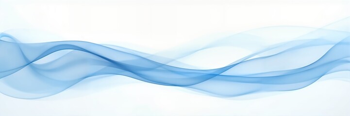 Fototapeta premium Soft blue waves on a clean white background create a calming and modern design. Perfect for backgrounds, presentations, and digital media.