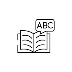 Language Learning icon design with white background stock illustration