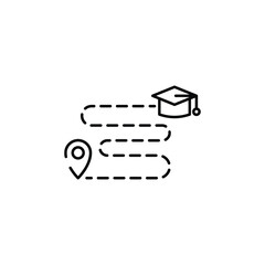 Learning Path icon design with white background stock illustration