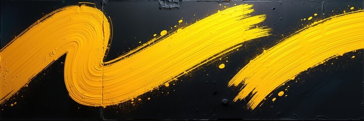 A vibrant yellow brushstroke against a dark background, adding a bold touch to modern designs and creative projects.