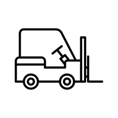 Black forklift truck on white background    