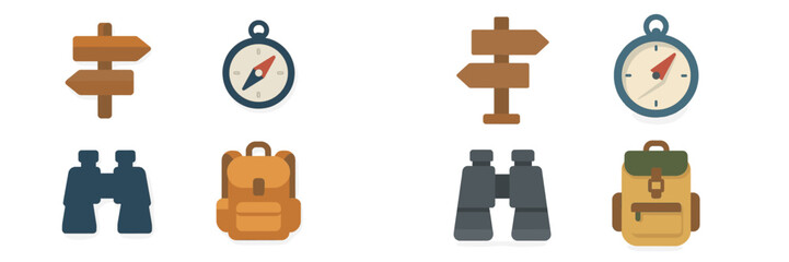 Navigation tools and exploration gear for outdoor adventures at parks or trails © Alan